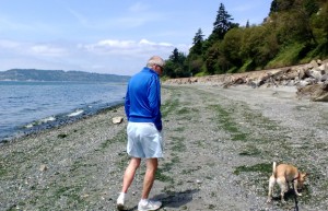 Like Lewis and Clark, Sheldon finds lots to explore on his West Coast trip. Here -- the beach at Lake Coeur d'Alene